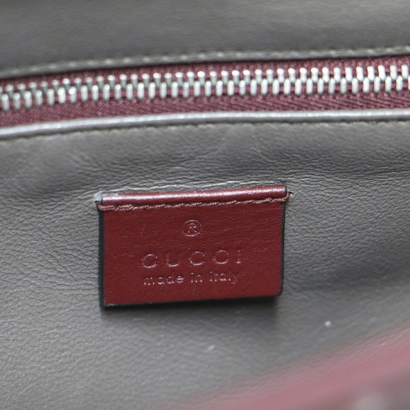 GUCCI Red Leather Horsebit Shoulder Bag - Picture 6 of 10